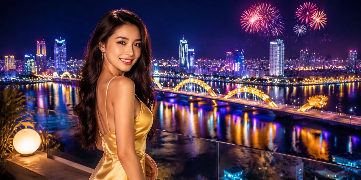 Giao diện ứng dụng xa7 trên điện thoại Android với ánh đèn neon Đà Nẵng