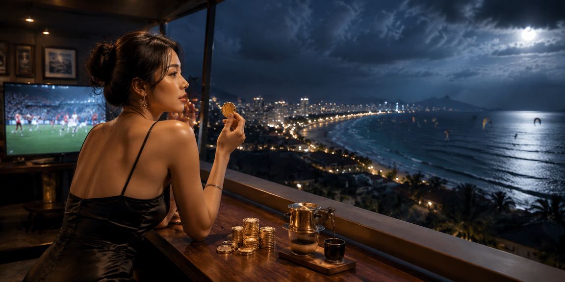 Người chơi tại Mũi Né ngồi ngoài trời xem kết quả thể thao và đặt cược trực tuyến trên điện thoại