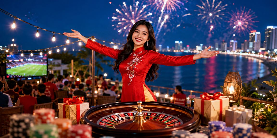 Người chơi tại Nha Trang trải nghiệm roulette trực tuyến trong không gian hiện đại với áo dài truyền thống